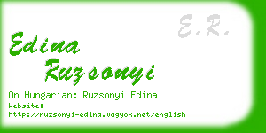 edina ruzsonyi business card